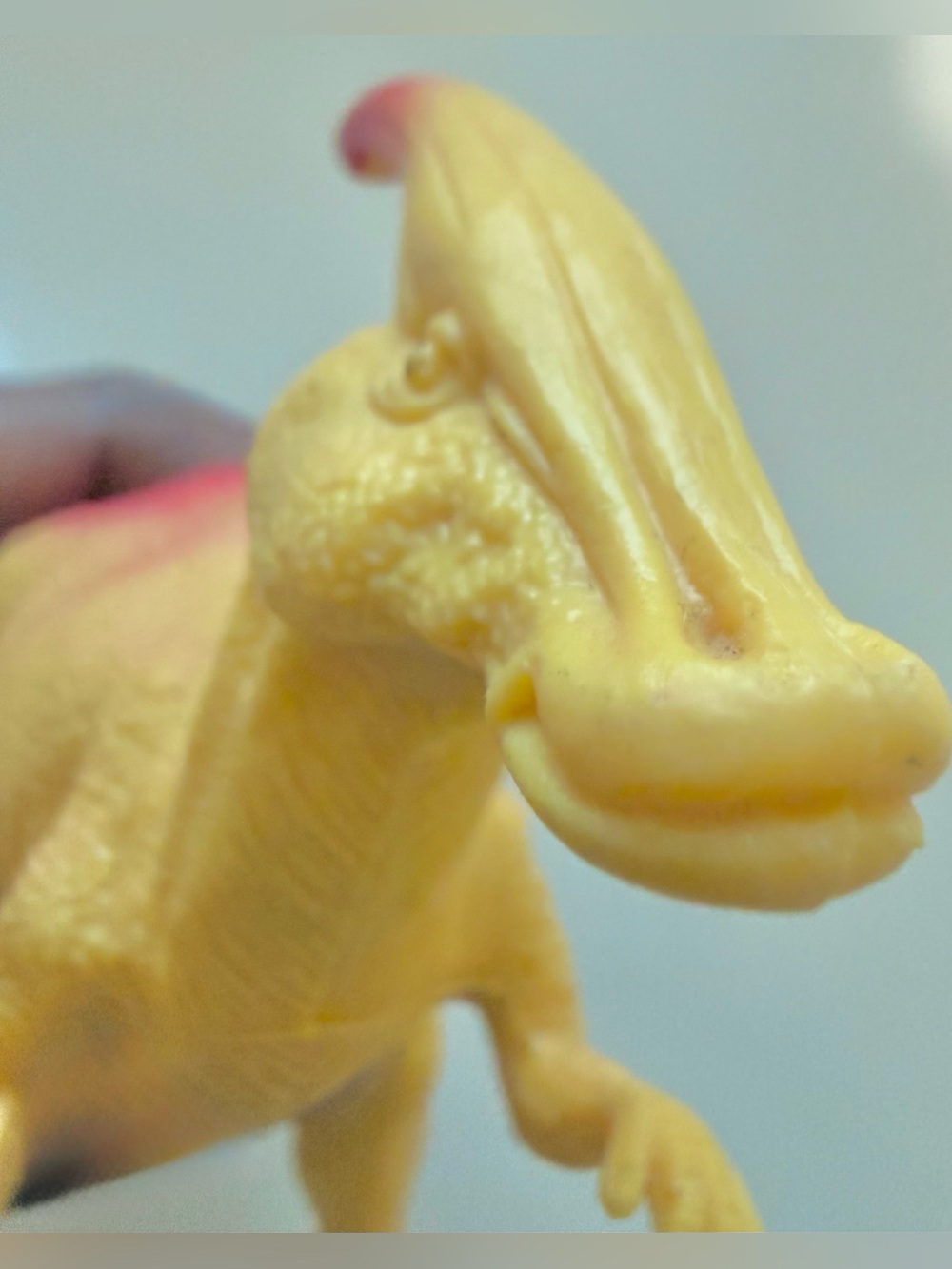 Ankyo Duck Billed PVC Yellow and Red Parasaurolophus Dinosaur Figurine Toy